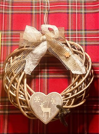 Ghirlanda Natalizia Artigianale Cuore Renna