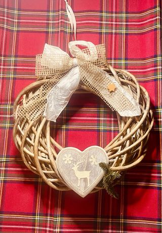 Ghirlanda Natalizia Artigianale Cuore Renna