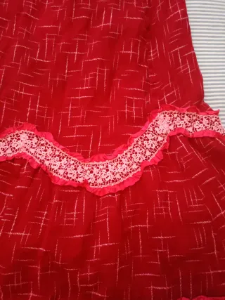 Vestido antiguo rojo finales S. XIX