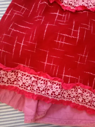 Vestido antiguo rojo finales S. XIX