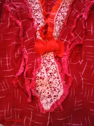 Vestido antiguo rojo finales S. XIX