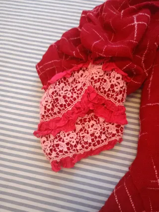 Vestido antiguo rojo finales S. XIX