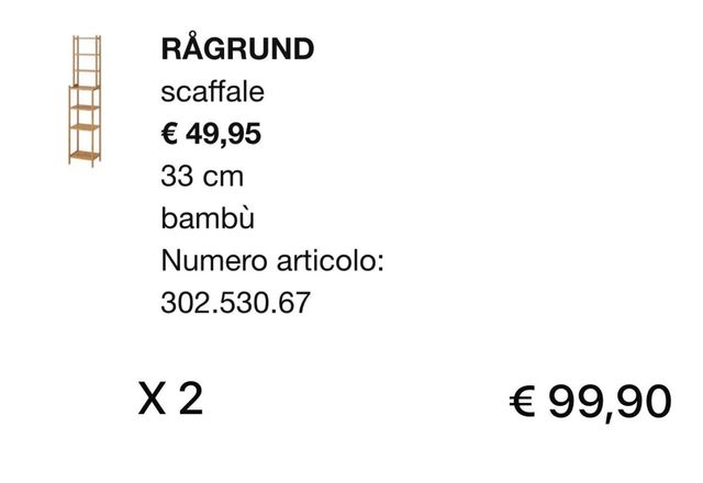 Scaffale bagno in bambù Ikea