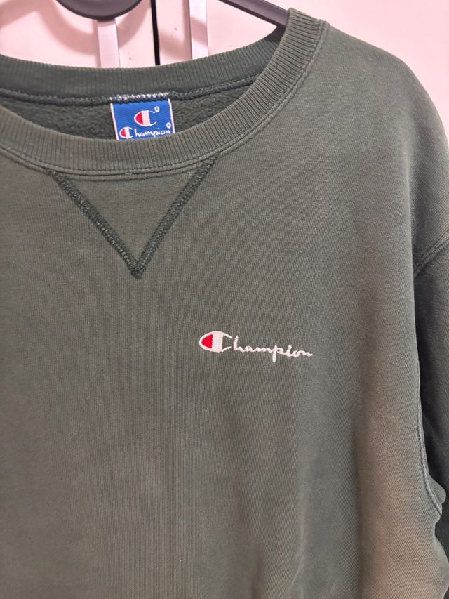 Sudadera Champion retro verde