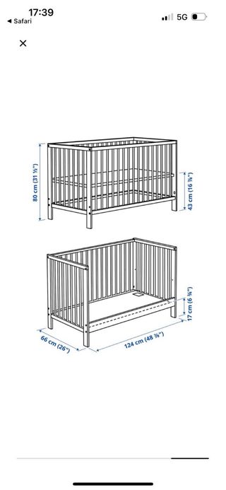 Cuna Ikea Blanca Sundvik + colchon