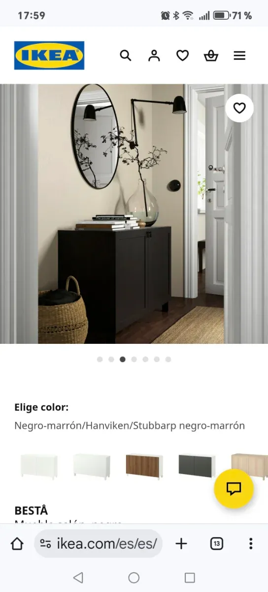 Mueble BESTA IKEA negro/marrón