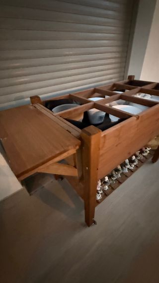 huerto Urbano de madera con ruedas para exterior