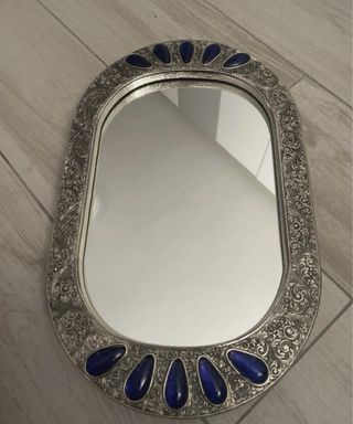 Vassoio/specchio decorato 46x29cm