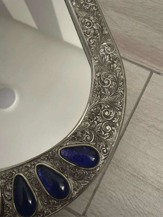 Vassoio/specchio decorato 46x29cm