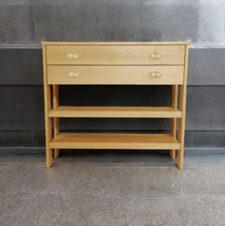 Mueble auxiliar madera maciza 2 cajones