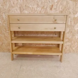 Mueble auxiliar madera maciza 2 cajones
