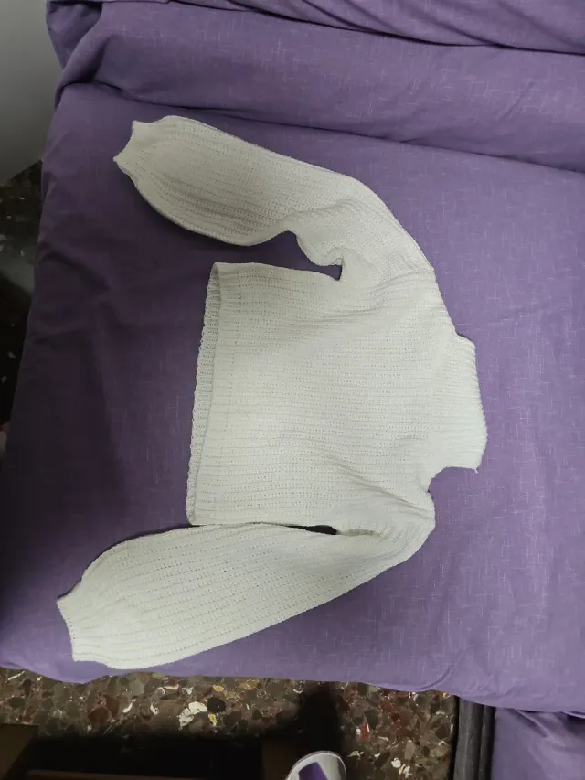 Jersey blanco manga abullonada