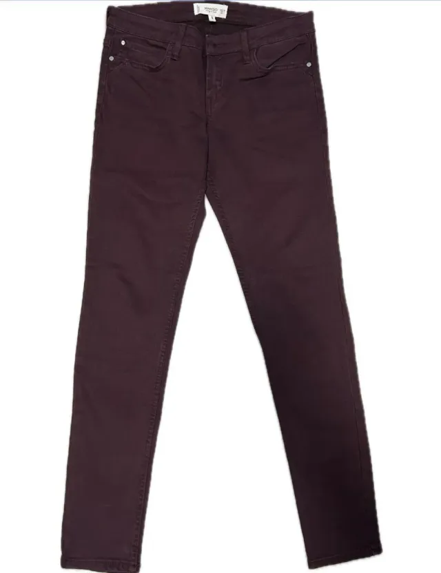 Vaqueros granate Mango Talla 36