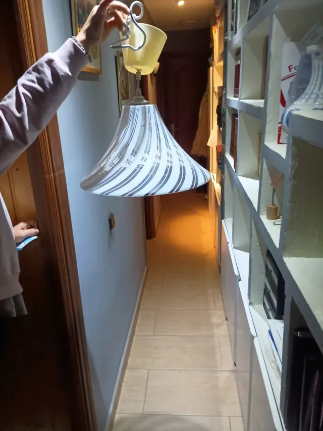 Lámpara de techo cristal y plástico