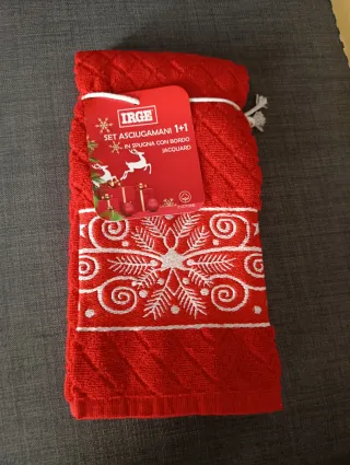 Set Asciugamani Natale IRGE 1+1 in spugna