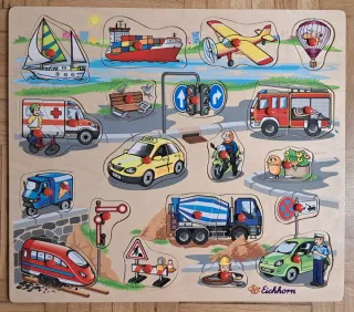 Puzzle madera vehículos Eichhorn 40x35