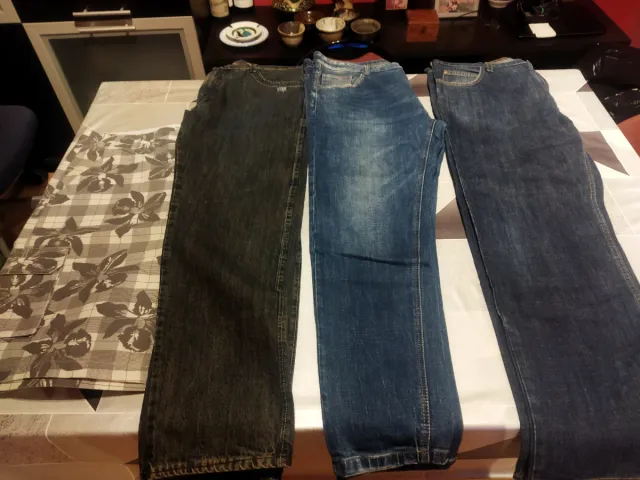 Pantalones hombre talla 48 azul/gris