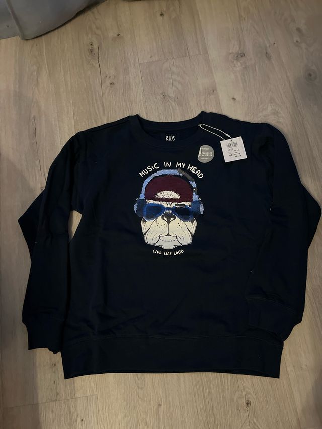 Sudadera niño lentejuelas nueva