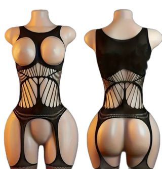 Body Malla Sexy Negro Talla Única