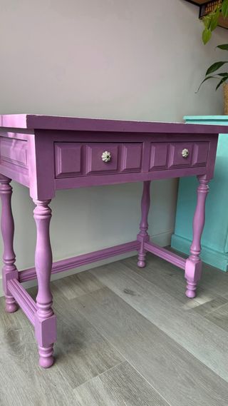 Recibidor vintage malva madera