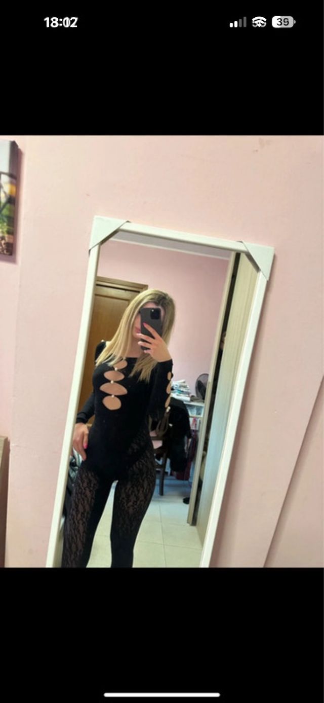 Tutina nera trasparente