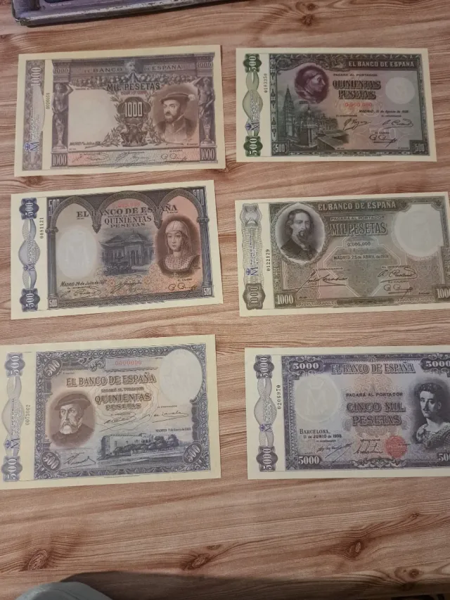 Lote 6 Billetes España Pesetas