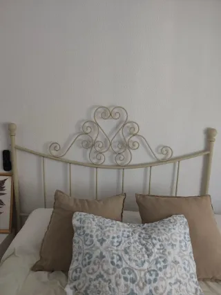 Cabecero de forja beige, 135cm