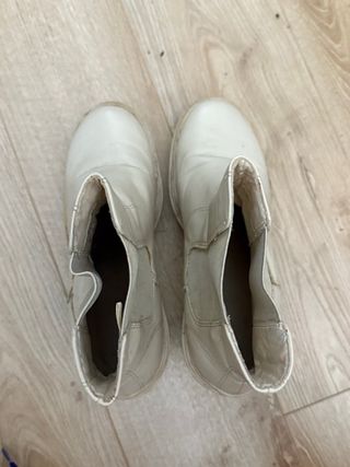 Botines beige tacón alto plataforma