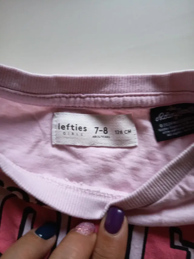 Camiseta Rolling Stones niña rosa 7-8