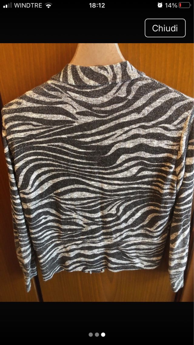 Golfino lurex nero e grigio