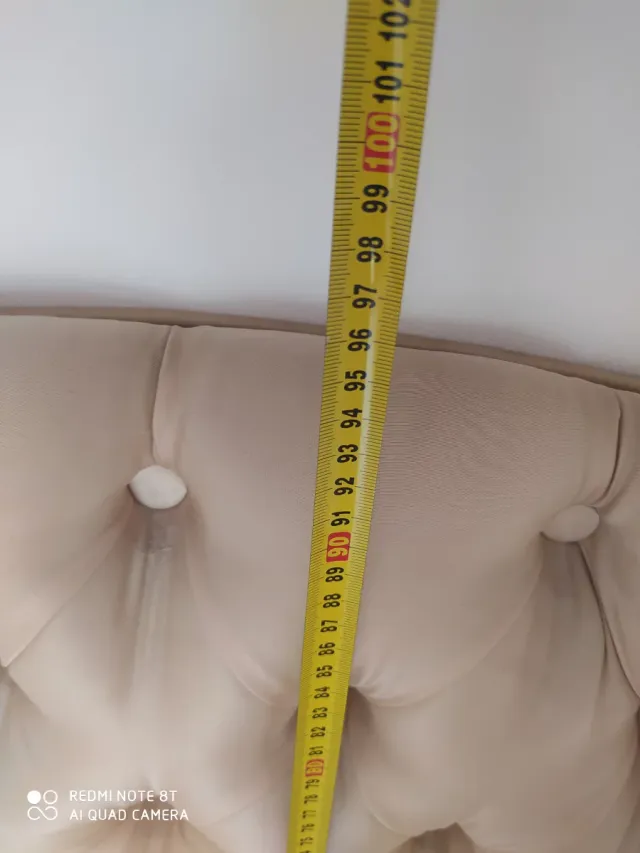 Cabecero tapizado beige , leer anuncio, cama de 90