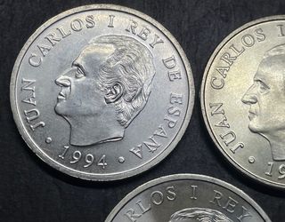 2000 pesetas plata, años 1994 2001. Serie completa