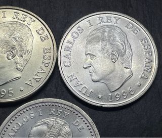 2000 pesetas plata, años 1994 2001. Serie completa