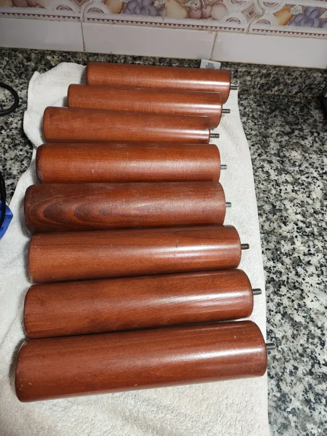 Patas de somier de madera (8 unidades)