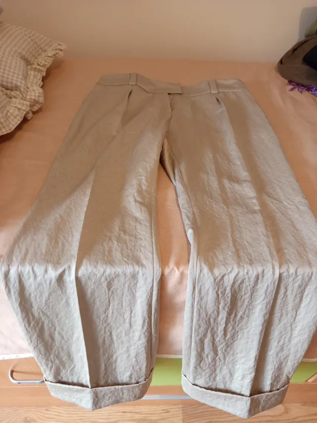 Conjunto Cortefiel Chaqueta y Pantalón Beige Talla