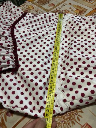 Traje Flamenca Canastero Burdeos y Blanco