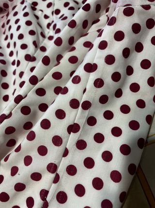 Traje Flamenca Canastero Burdeos y Blanco