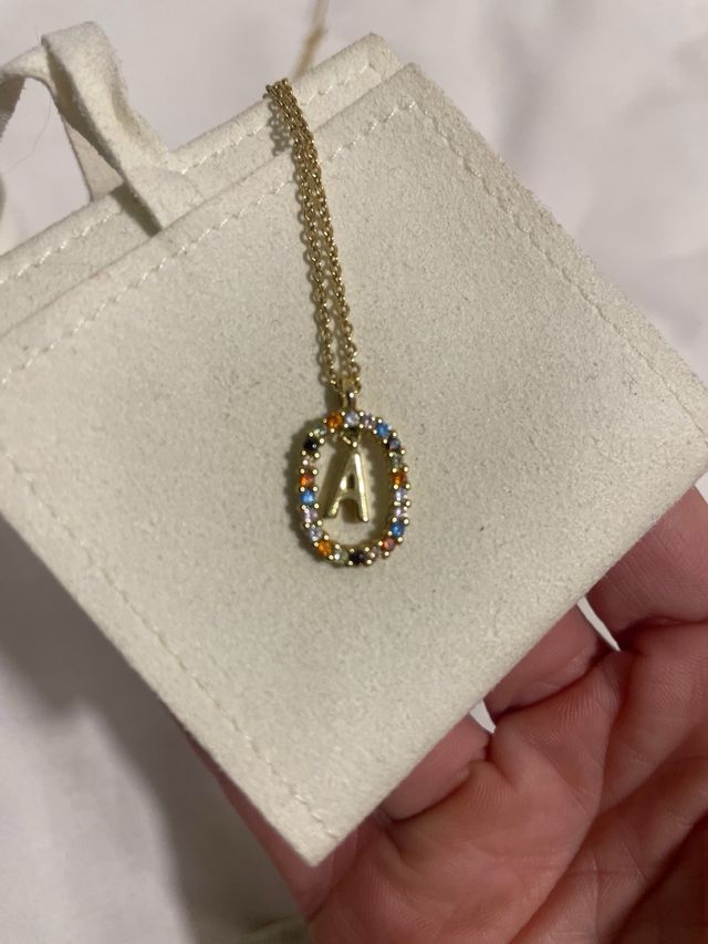 Colgante Letra A con circonitas