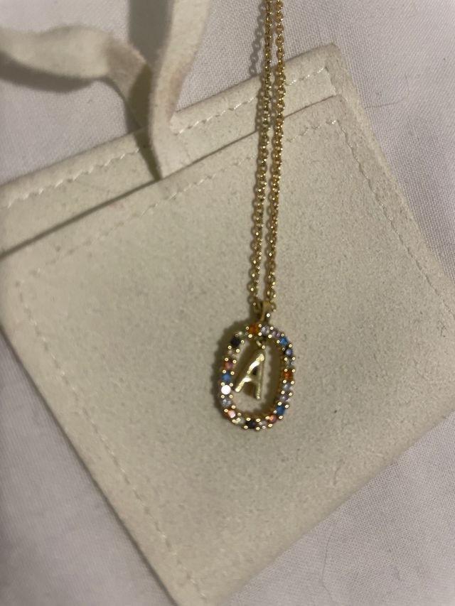 Colgante Letra A con circonitas