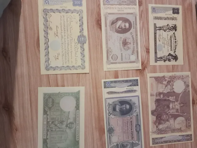 Lote 6 Billetes España Pesetas