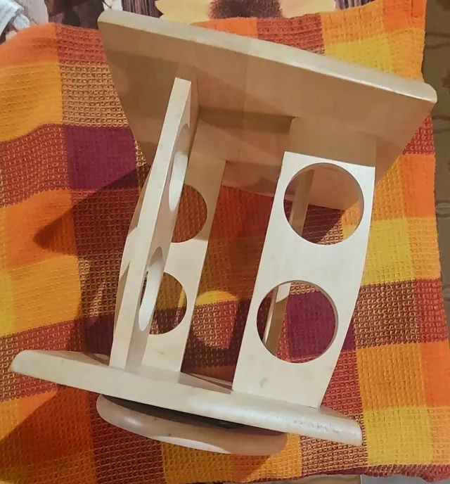 Porta spezie girevole in legno chiaro 18xh20x18 cm