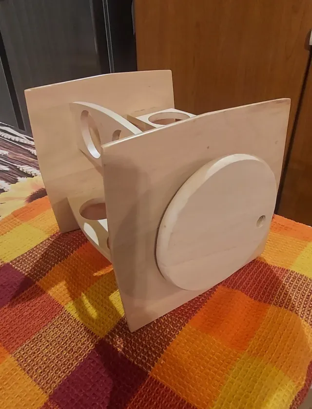 Porta spezie girevole in legno chiaro 18xh20x18 cm