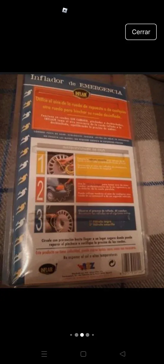 Inflador de emergencia amarillo