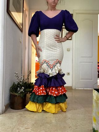 Traje Flamenca Perforado Diseño Exclusivo