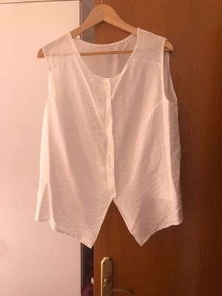 Camiseta sin mangas blanca
