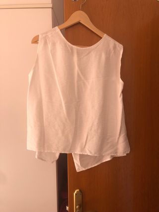 Camiseta sin mangas blanca