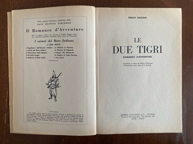 Le due tigri Emilio Salgari