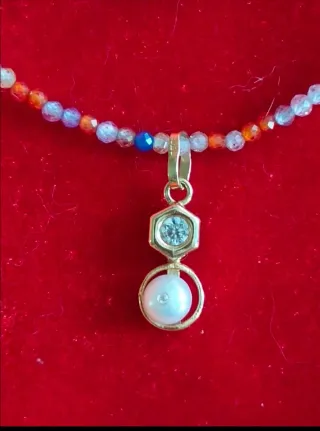 Colgante Oro 18K con Perla y Circonita