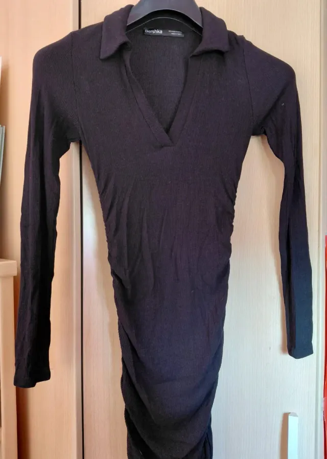 Vestido negro manga larga