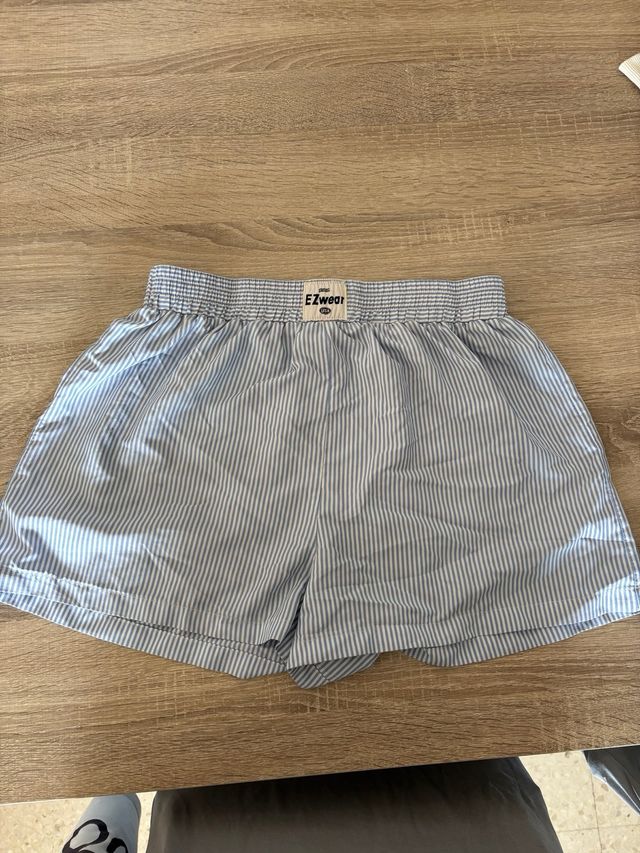 Pantalones cortos EZWEAR rayas rosa y blanco